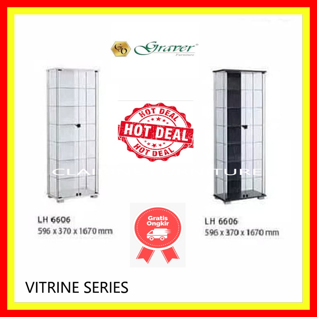 LEMARI HIAS / LEMARI PAJANGAN KACA / LEMARI TAS / LEMARI MAINAN TYPE GRAVER VITRINE SERIES LH 6606 -