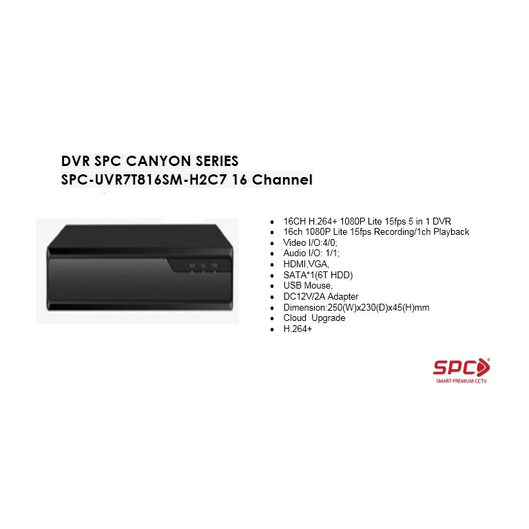 DVR SPC CANYON SERIES SPC-UVR7T816SM-H2C7 16 Channel