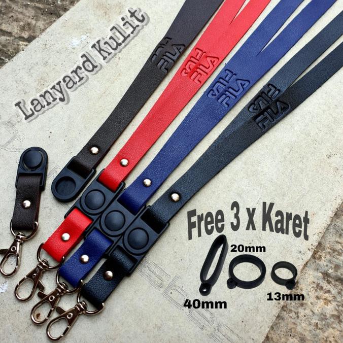 

jE4Code Tali lanyard FILA Multifungsi [Free 3x Karet] / Tali Lanyard Kulit / Sport(T4U2) (promo)