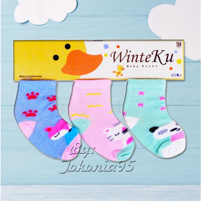 Kaos kaki Bayi Motif Winteku SNI Cewek Cowok - Isi 3 Pasang Kaos Kaki Motif Lucu