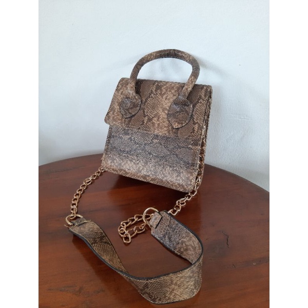 preloved tas motif kulit ular