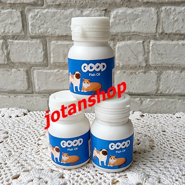 GOOD FISH OIL VITAMIN BULU Kucing Anjing Obat Pelebat Penumbuh bulu Menyusui Anak Vitamin Hamil Vit E Anti Rontok 80pcs chewable tablet softgel