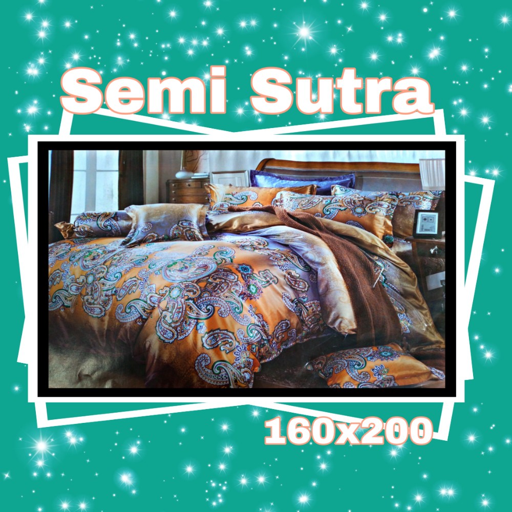 Sprei tencel murah 160x200 batik brown