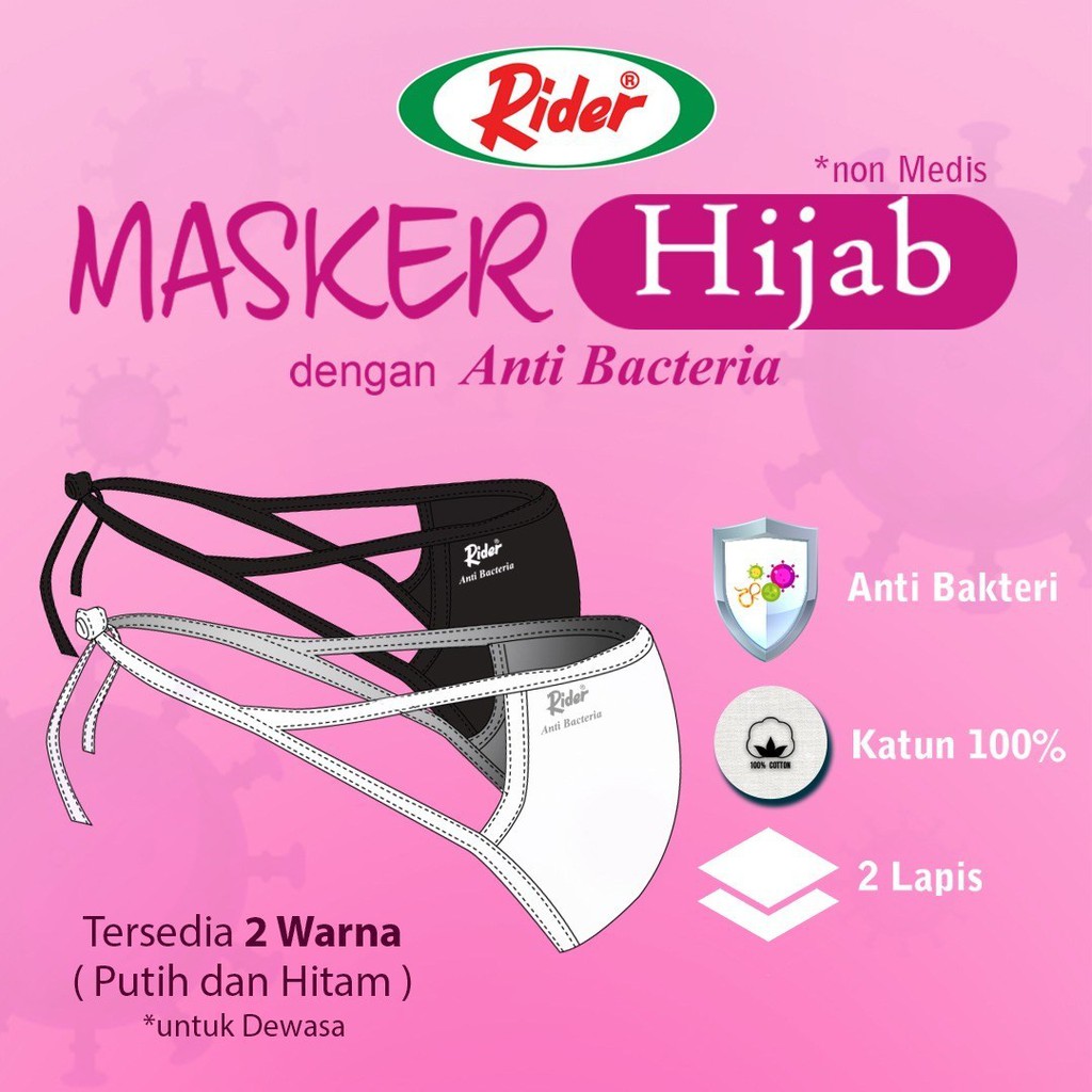 Masker Kain Hijab Rider - Anti Bakteri - Non Medis