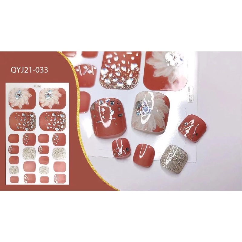 1 SET SEPASANG STIKER KUKU KAKI NAIL STICKER FEET TOE NAILS STIKER 3D TIMBUL PREMIUM DESAIN STIKER KUKU