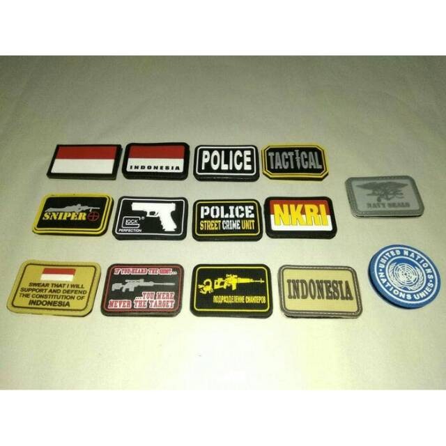 PATCH EMBLEM VELCRO TEMPELAN UNTUK TOPI DAN TAS ARMY
