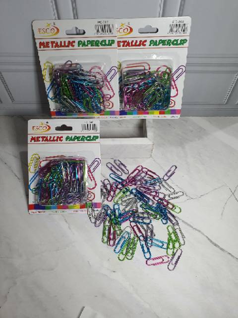 paper clip metalik/clip metalik/jepitan kertas/klip kertas/klip warna/paperclip/metallic-2
