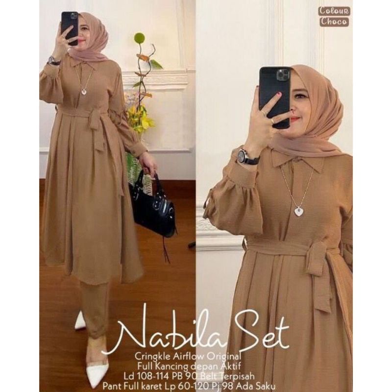 DRESS MUSLIM, baju wanita, baju gamis, dress, gamis, Baju gamis, fashion wanita, Nabila Set