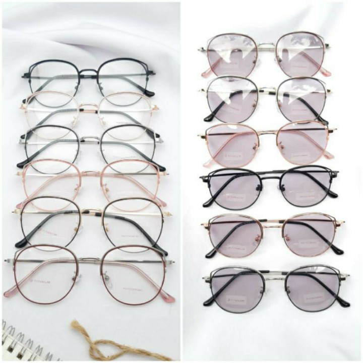 VIRAL/Kacamata Photocromic Retro Vintage Fashion Wanita Pria Berubah Warna Frame Optik AntiRadiasi