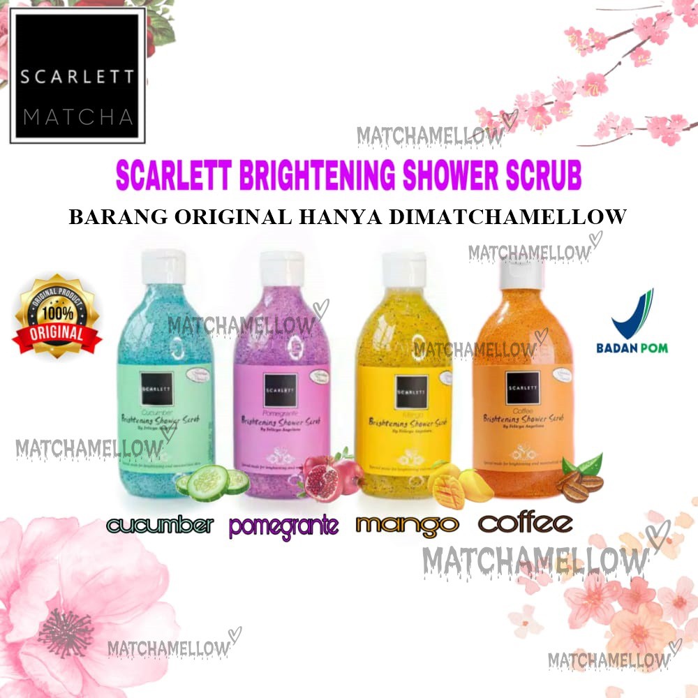 ❄️MATCHA❄️ SCARLETT WHITENING SHOWER SCRUB / SABUN MANDI CAIR SCARLETT BPOM