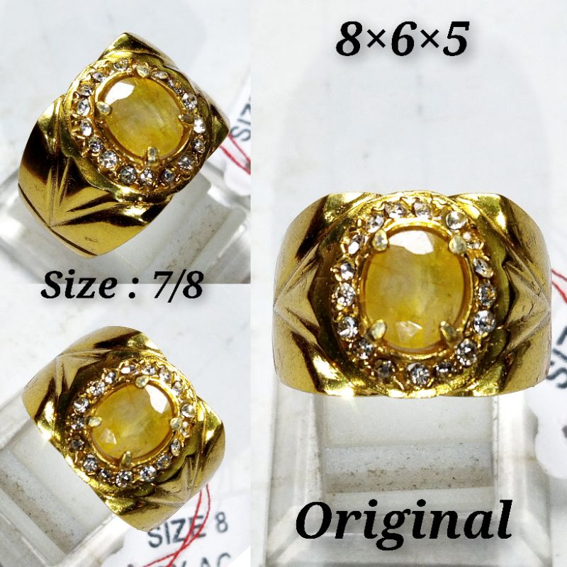 CINCIN BATU PERMATA YELLOW SAPPHIRE ORIGINAL KUALITAS SUPER ISTIMEWA