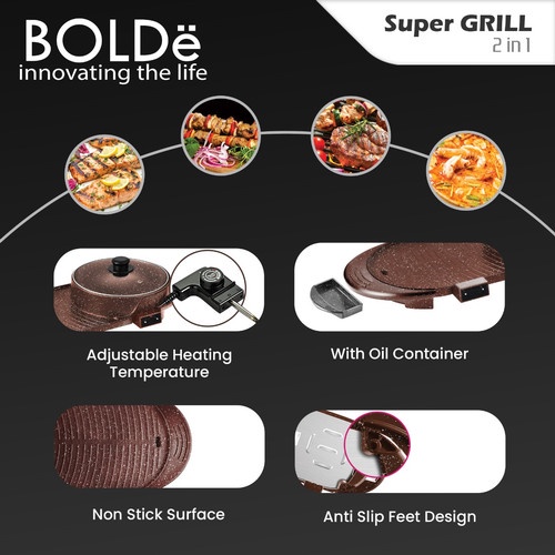 Super Electric Grill 2In1 BOLDe