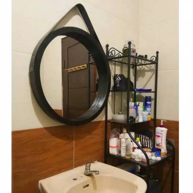 Cermin dinding jati cermin bulat Ukuran Diameter 60cm