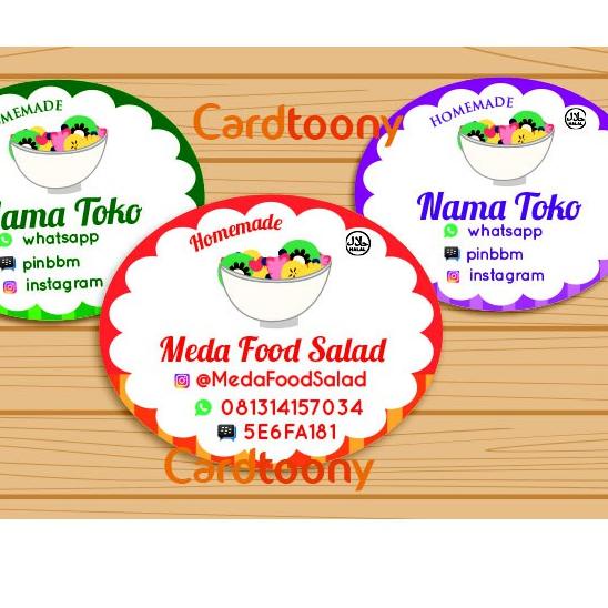 

(gqgb -43) Sticker / stiker label toko produk makanan salad buah sayur erof481
