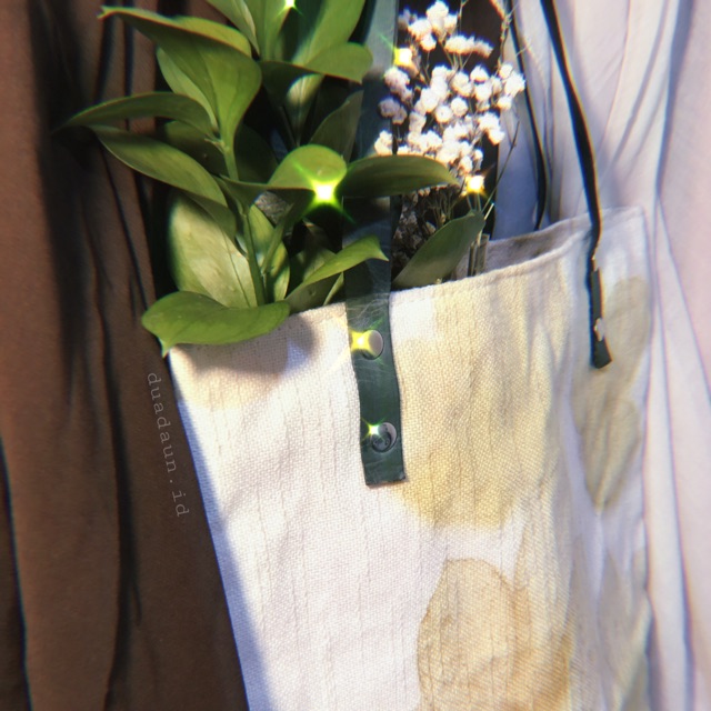 ecoprint canvas tote bag