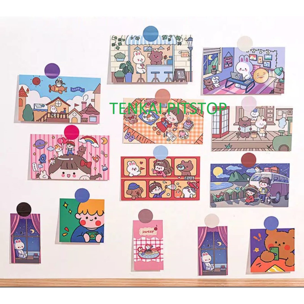 

12 Pcs/9 Pcs/ 6 Pcs Kartu/ Card Deco / Greeting Card Cute Cartoon Set