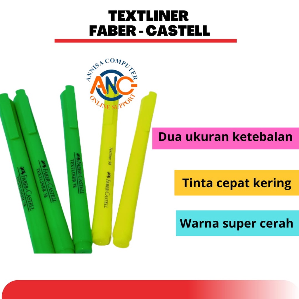 

Textliner Faber - Castell / Stabilo Pen / Original Pastel / Murah