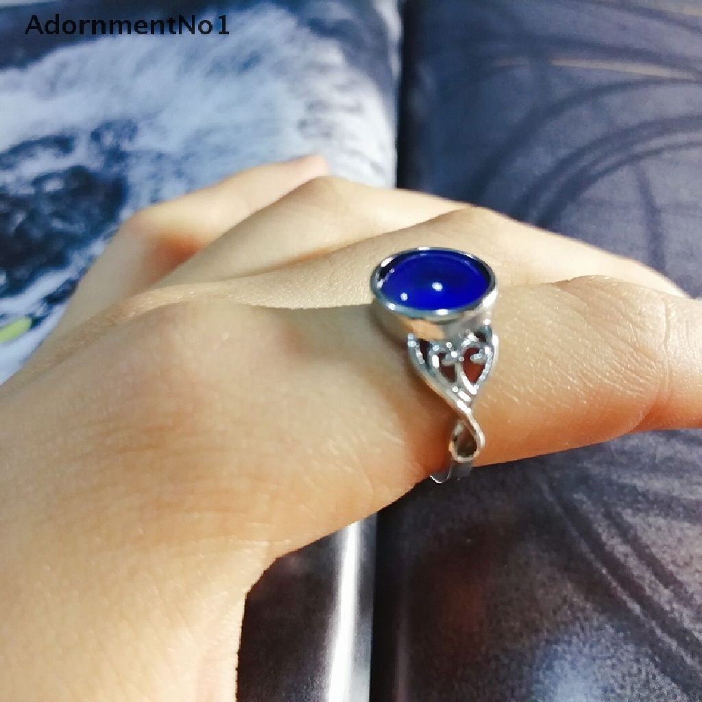 (AdornmentNo1) Cincin Mood Ring Bulat Berubah Warna Sesuai Suhu Gaya Vintage Untuk Wanita