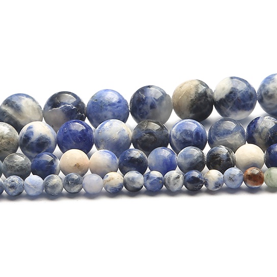 4 -12MM Grosir Biru Sodalite Beads Batu Permata Alami Belt Longgar Beads Untuk DIY Membuat Perhiasan Ukuran Gelang/Kalung