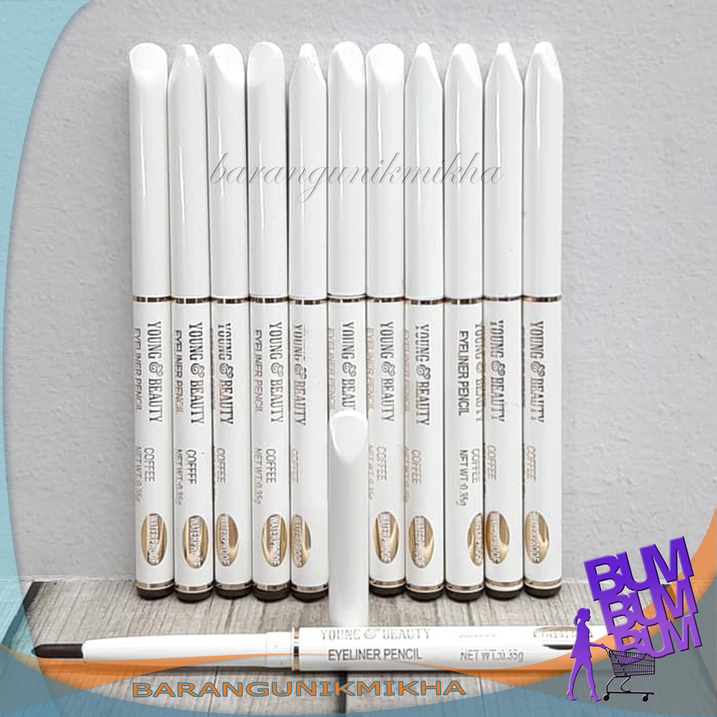 Eyeliner Pensil Putar YOUNG And BEAUTY Waterproof  Murah - BUM