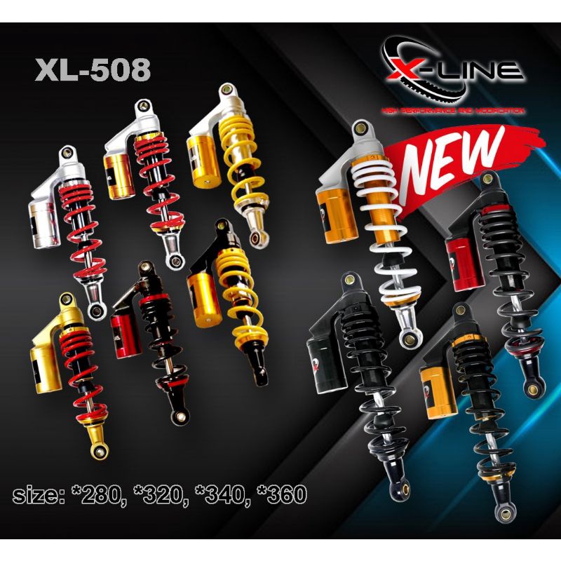 Shockbreaker shock skok Belakang Tabung Atas UK 280 320 340 360 XLine 508 bebek Megapro GL Tiger CB