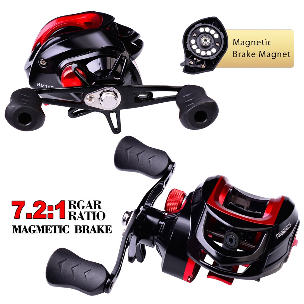 Baitcasting reel reel bc tangan kiri 10 kg drag 7.2:1 speed ratio Cangkir gulungan logam gulungan reel baitcasting