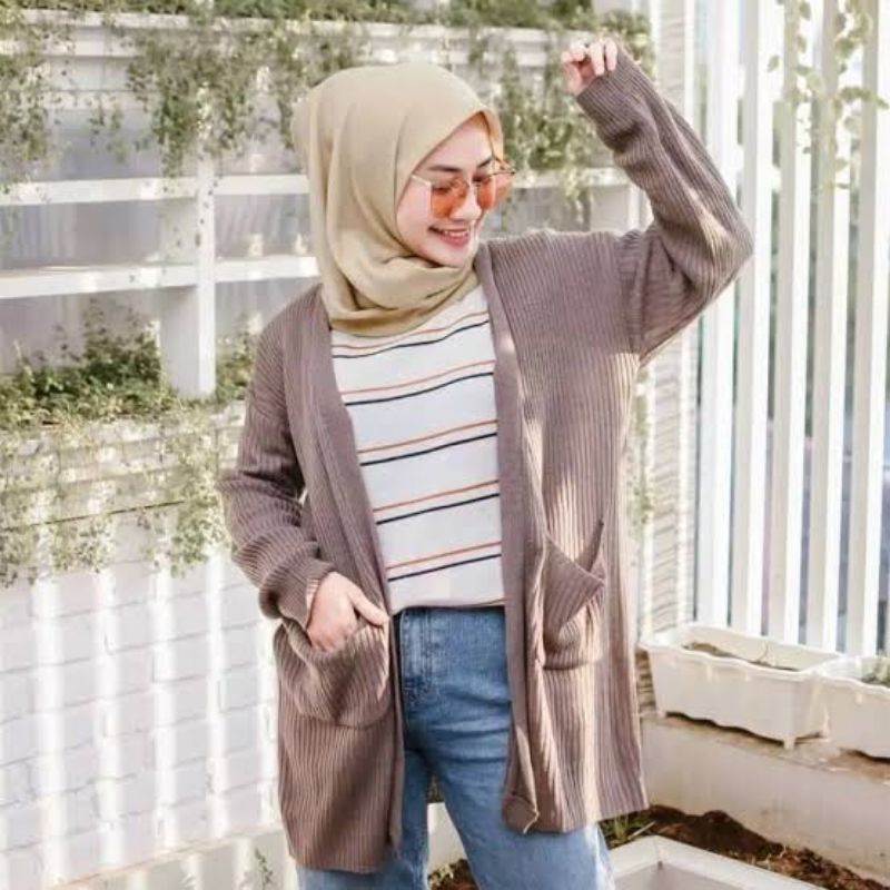 SWEATER RAJUT CEWE MURAH|CARDIGAN LONG PASTEL|TERMURAH