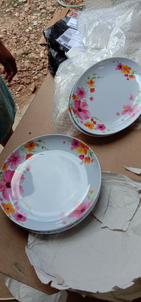 Piring Makan Bulat, Kotak ,oval Dan Mangkok Sweet Flora /hrg Per-bj