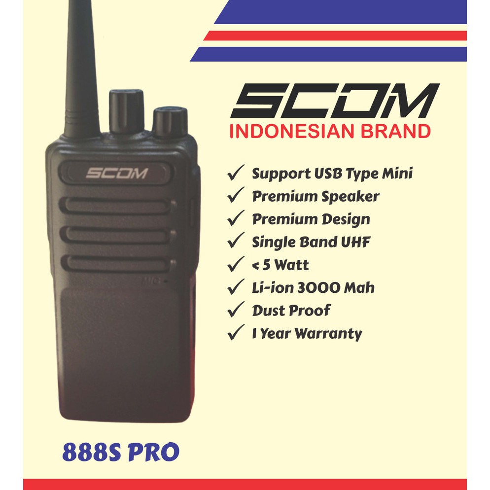 Walkie talkie HT SCOM  888s PRO (1 box isi 2 HT) RESMI IJIN KOMINFO