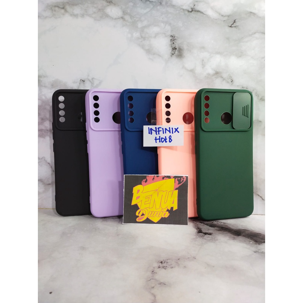 CASE SLIDE MACARON INFINIX HOT 8 - SLIDE CASE PELINDUNG KAMERA INFINIX HOT 8 - BENUA DUNIA