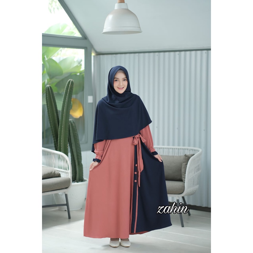 [ORI] GAMIS SET HIJAB / NAYAKA SET SYAR'I BY ZAHIN ORI / GAMIS ITY CREPE / GAMIS SYARI