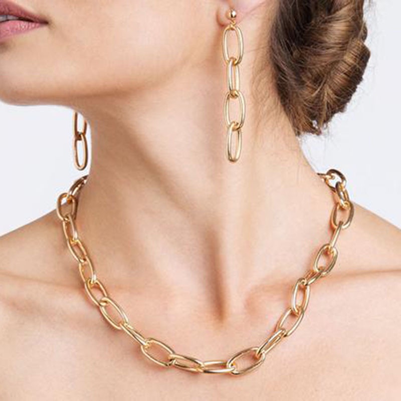 Anting Rantai Panjang Multilayer Model Hollow Bahan Metal Gaya Punk Vintage Untuk Wanita