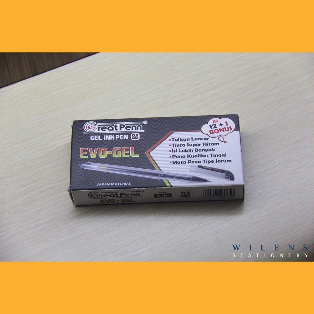 

PULPEN EVO GEL / GREAT PENN 0.5MM ISI 12+1 PCS / GEL INK PEN