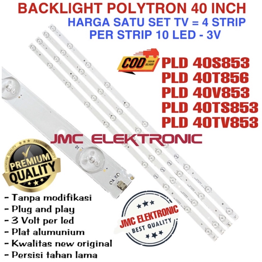 BACKLIGHT TV LED POLYTRON 40 INC PLD40V853 PLD40TV853 PLD 40V853 40TV853 LAMPU BL 40IN 10K 3V