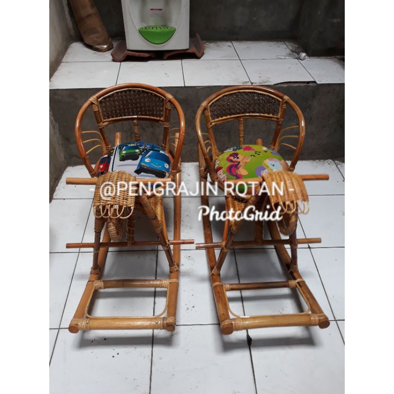 KUDA GOYANG ROTAN MAINAN ANAK/KUDA ROTAN JUNGKAT JUNGKIT