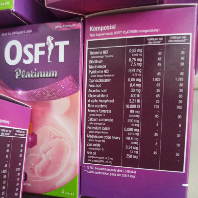 Osfit Platinum DHA Fish oil Suplemen Vitamin Kehamilan Ibu Hamil Box 30 kapsul