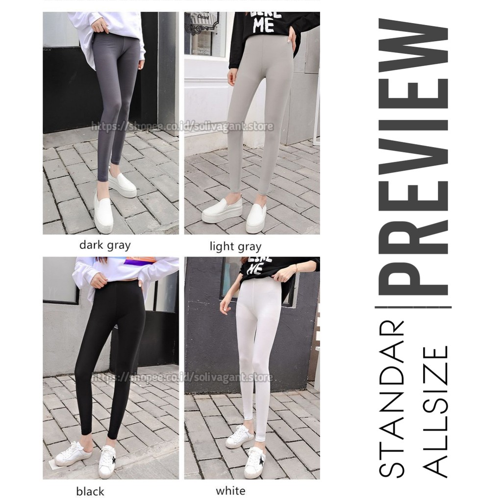 Legging Wanita Dewasa Bahan Spandek Jersey Premium Uk Standar