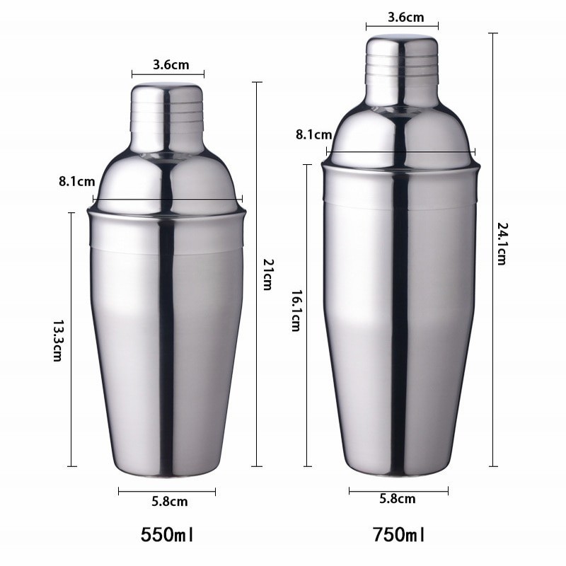 BISA COD Cocktail Shaker Bartender Boston Style Stainless Steel SHAOYE