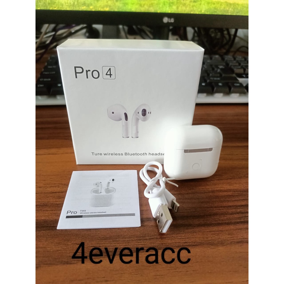 HEADSET EARPHONE BLUETOOTH PRO 4 TWS HP WIRELESS