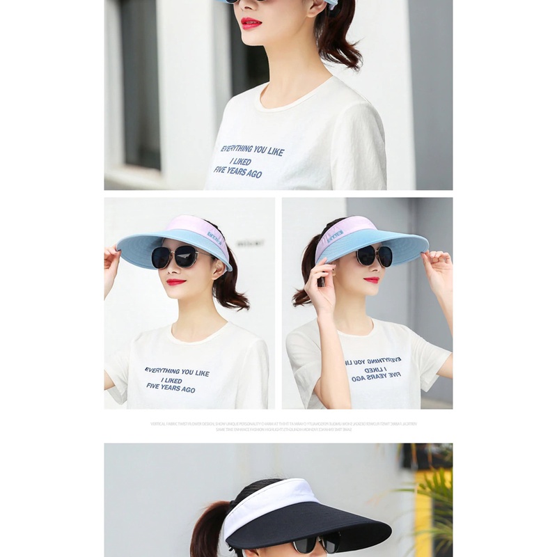 TOPI PANTAI WANITA KOREA VISOR CAP ZUMBA WOMEN HAT KOREA IMPORT OLAHRAGA SPORT W20