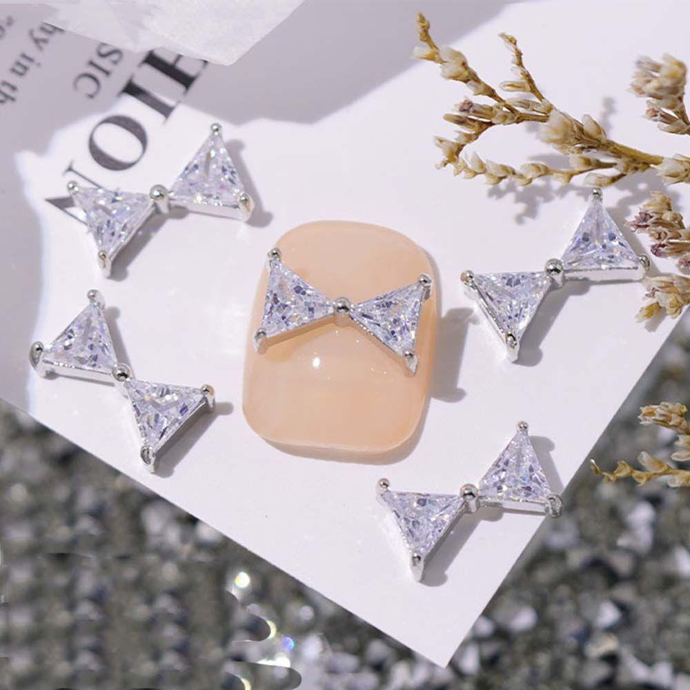 Mxbeauty Ikatan Simpul Kuku Berlian Imitasi Mewah Mengkilap Manicure DIY Nail Art Nail Art Ornamen Kristal Perhiasan Kuku