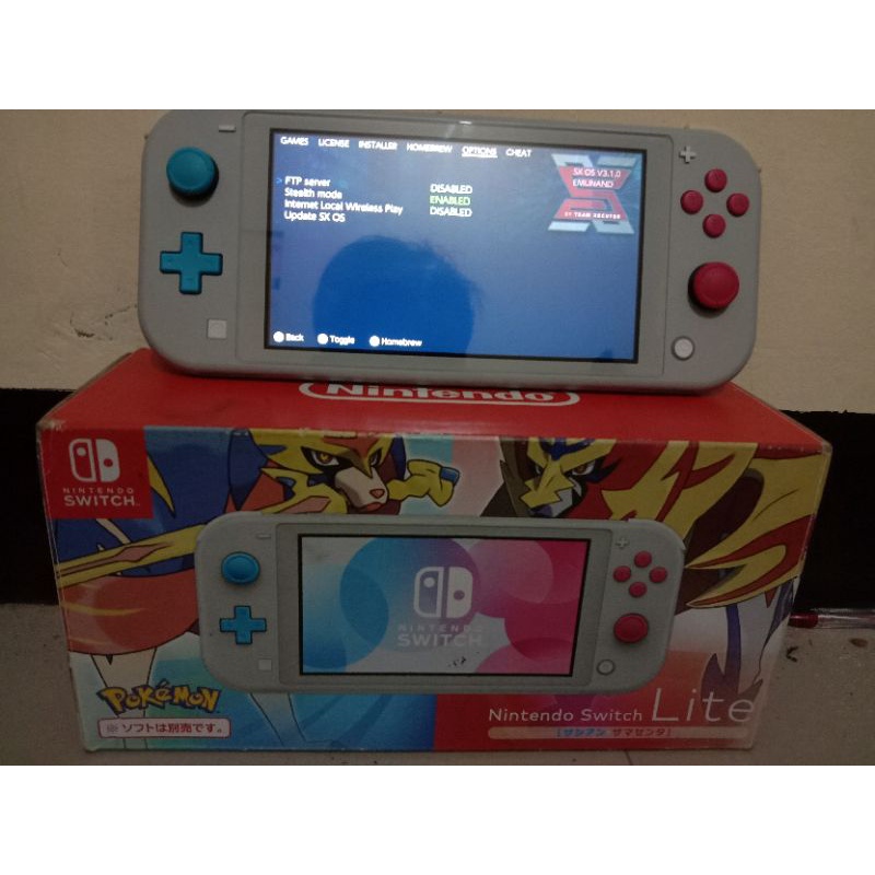 nintendo switch lite limited edition pokemon cfw 128giga sx ox