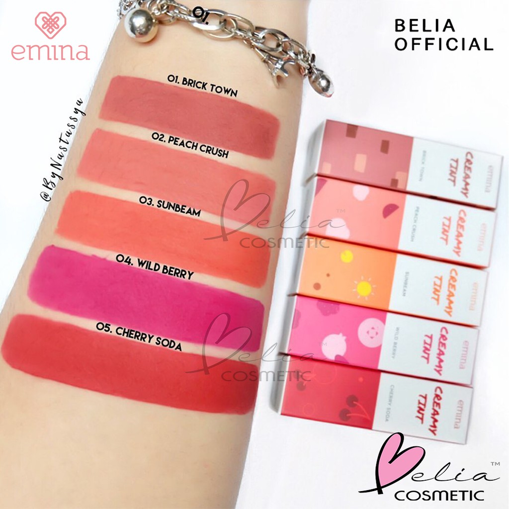 ❤ BELIA ❤ EMINA Creamy Tint NEW 1-5 3.6g | lip tint creammy emina creamytint