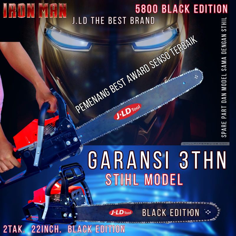 mesin gergaji JLD Hujia uchiha pohon kayu senso uciha 2tak 4tak 22inch bar canggih Japan chainsaw ch