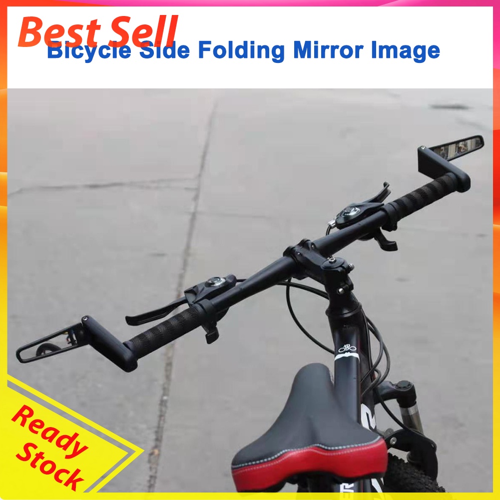 Bike Folding Grip Rearview Mirror Adjustable Fixed Gear Handlebar Reflector