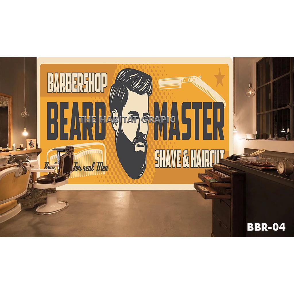 WALLPAPER 3D WALLPAPER CUSTOM WALLPAPER DINDING BARBERSHOP 3