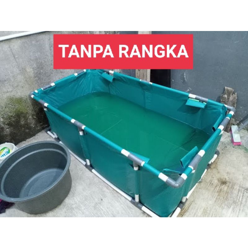 KOLAM TERPAL SLOT PIPA 150X100X50 PVC ORCHID +DRAT&amp; TUTUP PEMBUANGAN AIR