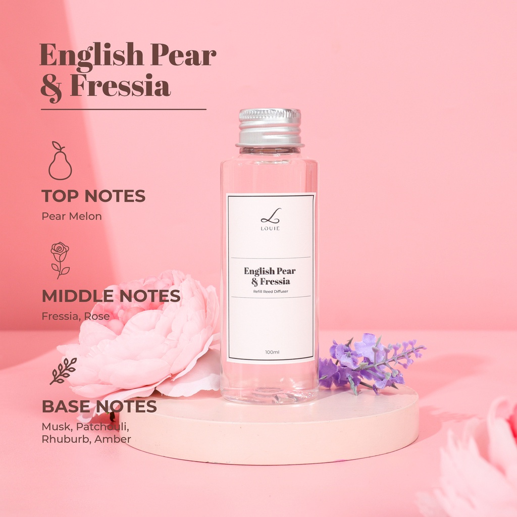 Louie Refill Aromatherapy Reed Diffuser Pengharum Ruangan Kamar Mandi Hotel Mobil Aromaterapi