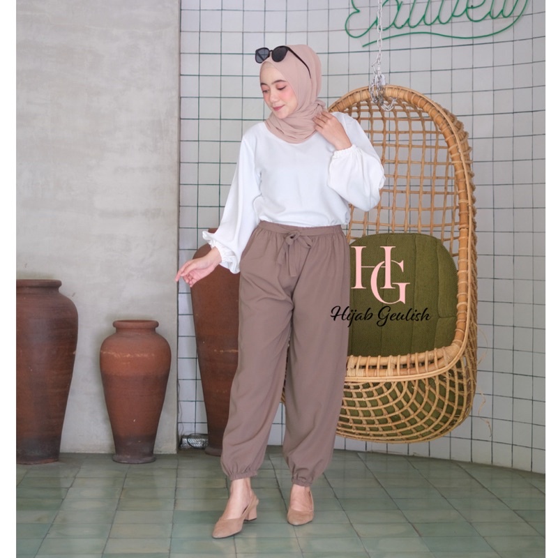 YURA PANTS JOGGER / KULOT JOGGER RIBON PANTS / CELANA PANJANG JOGGER / JOGGER WANITA / KULOT JOGGER