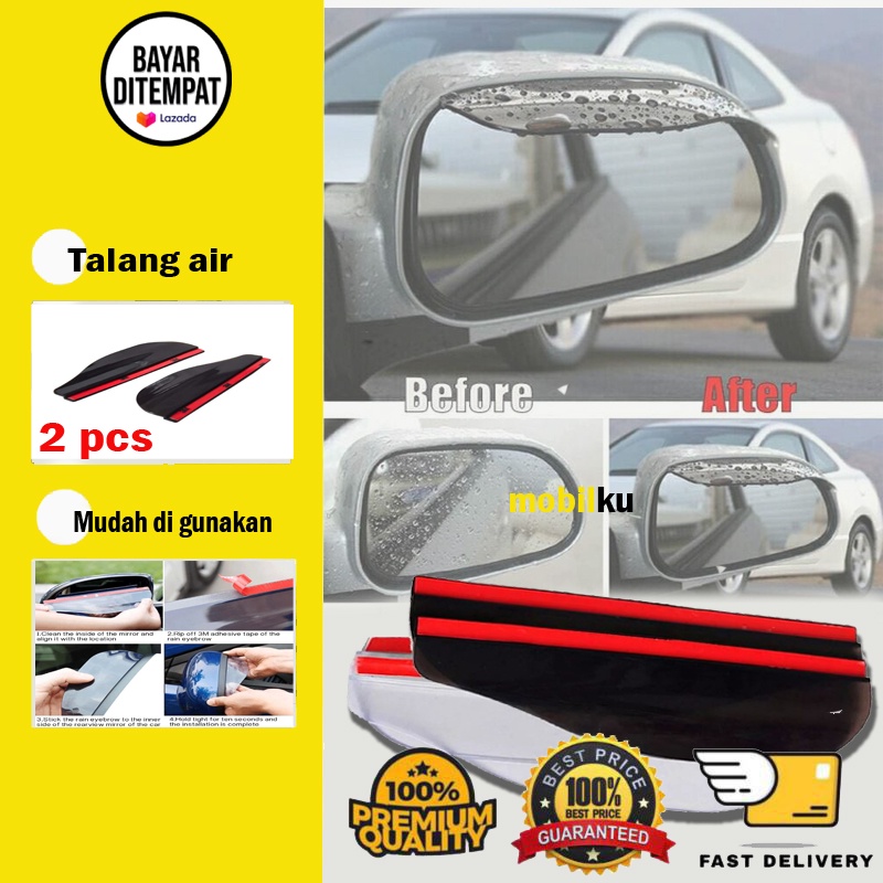 [BISA COD] Talang Air Spion Mobil  Mika Pelindung Spion  Karet Wiper Spion pvc kaca mobil bening anti hujan